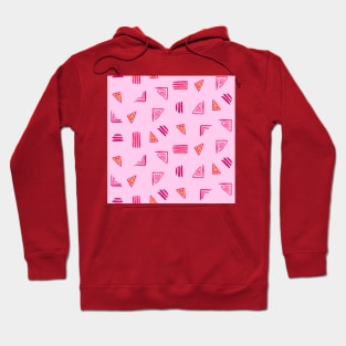 Pink Miniprint Triangles Hoodie